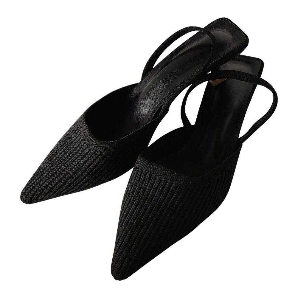 Pointed Toe Black Sling Backs, Size 9, Never worn